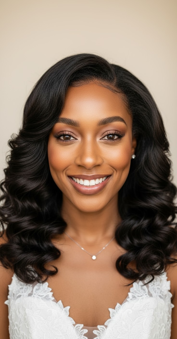 After Big Curls Wedding Hair